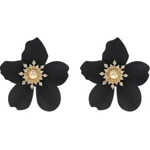 NEW Lilly Pulitzer Orchid Oversized Earrings in Noir